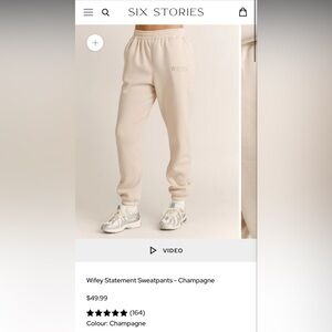 Wifey champagne Jogger sweatPants - never worn. Size Small